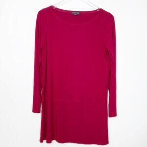 Eileen Fisher Women's Red Tunic Long Sleeve Top M